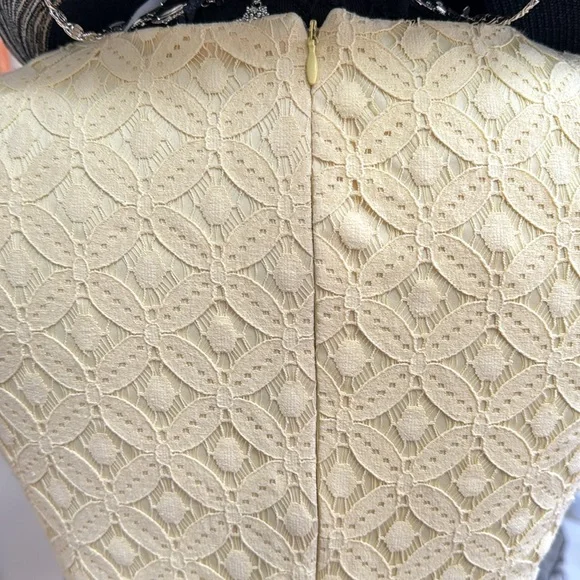 🍀2/10.00, Alyx dress yellow lace jewelry closure top denim zip down back ,excell - Picture 7 of 10